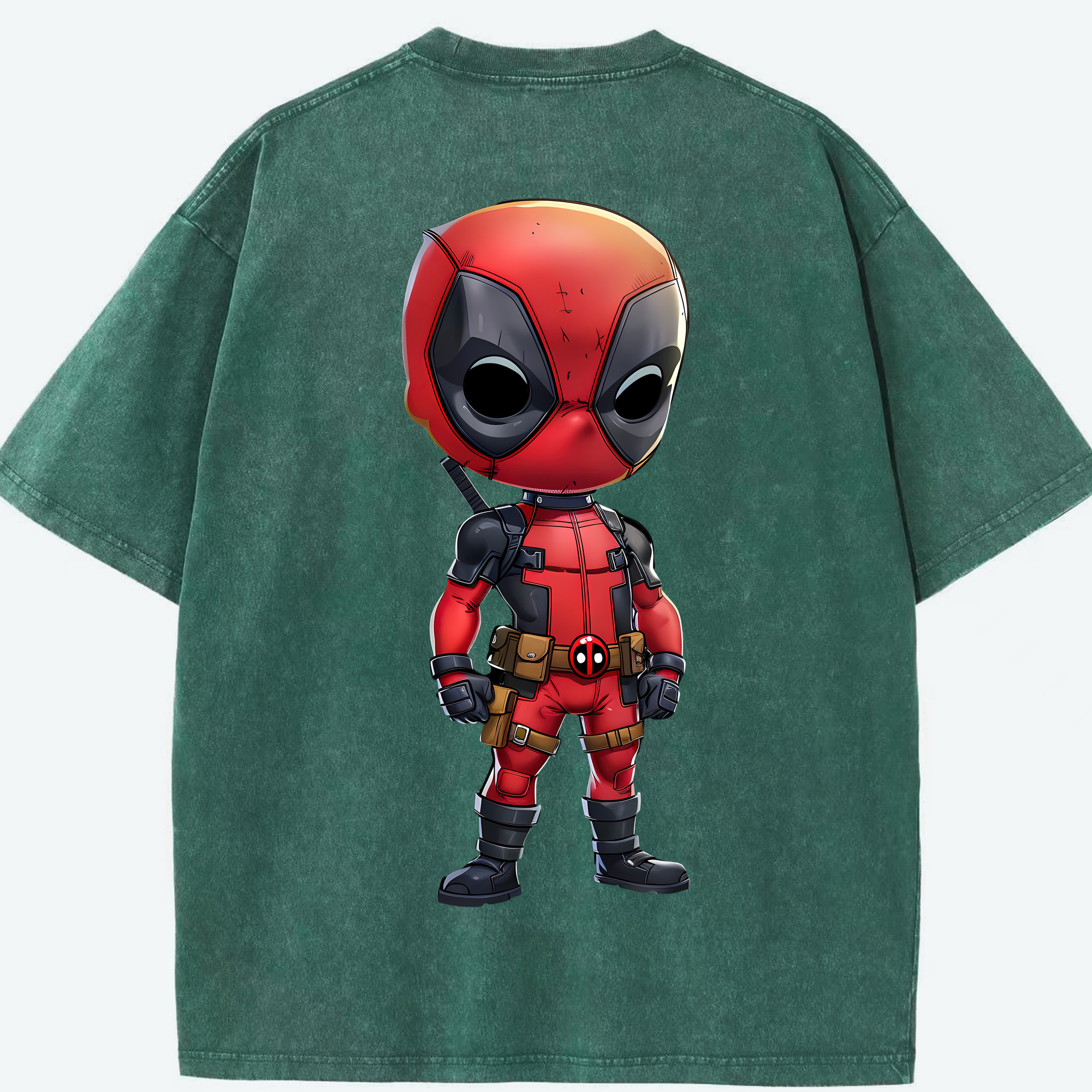 （画像用） Deadpool デッドプール 綿100% ヴィンテージ風 半袖Tシャツ（背面プリント）